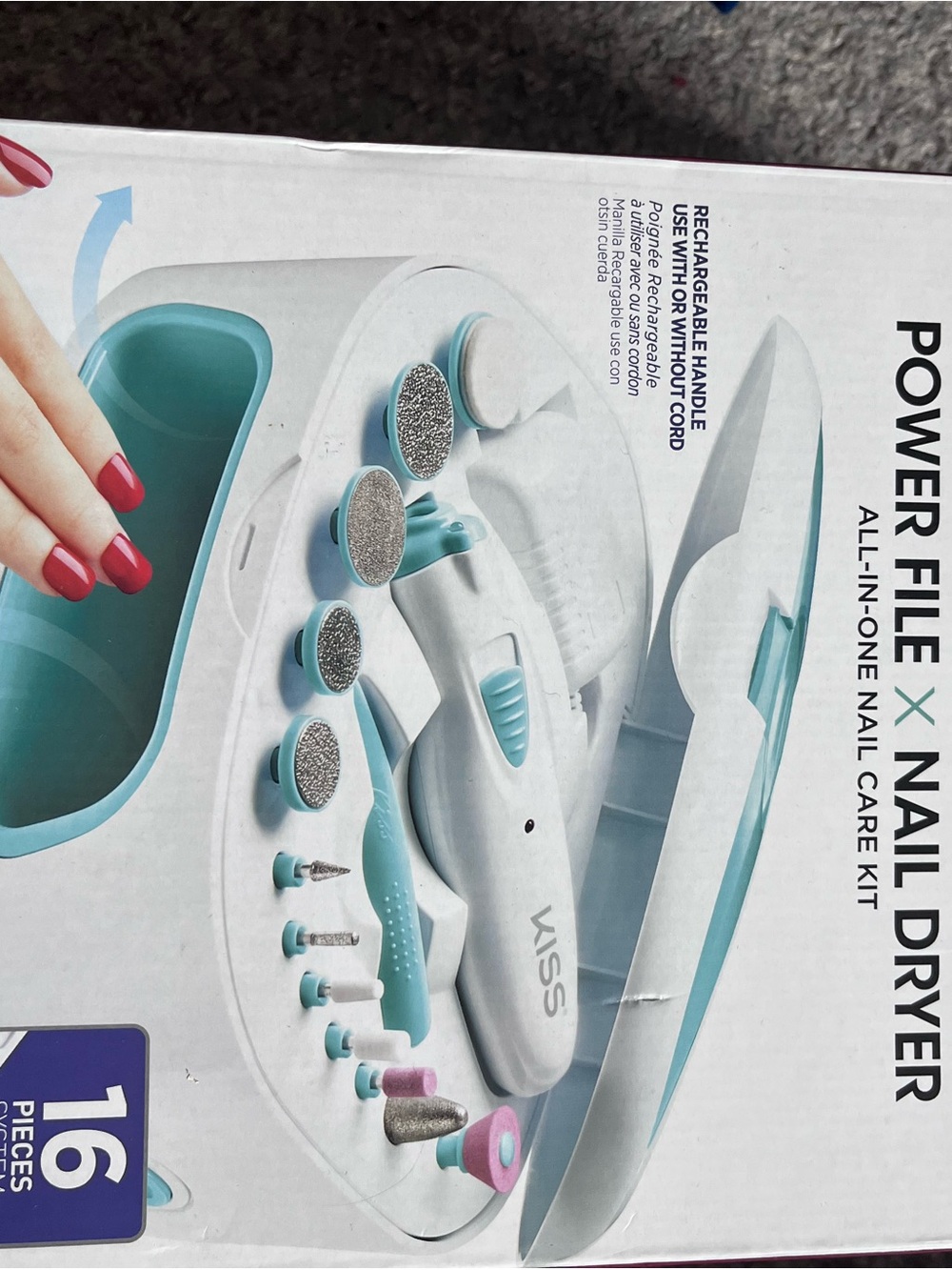 Kiss All-in-One Nail Care Kit in White and Aqua